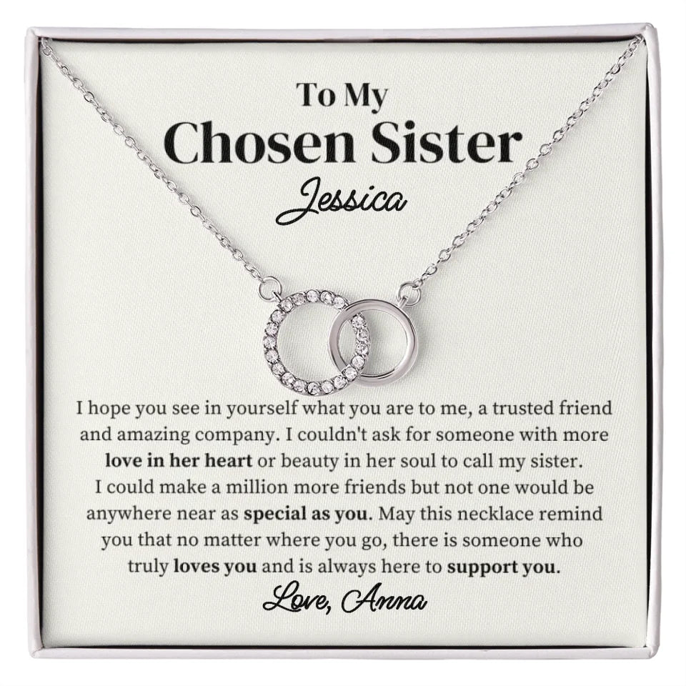 Chosen Sister Interlocking Circle Necklace