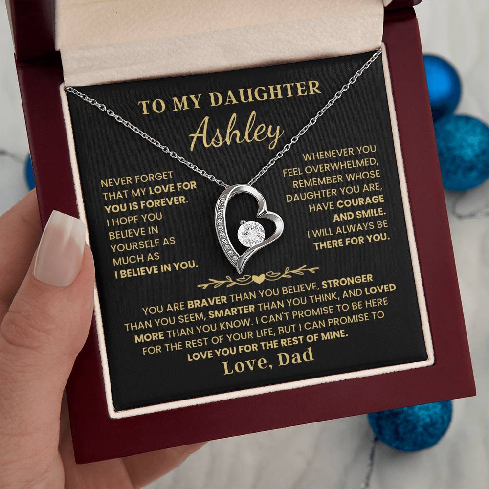 To My Daughter - Love Is Forever - Heart Necklace - P132