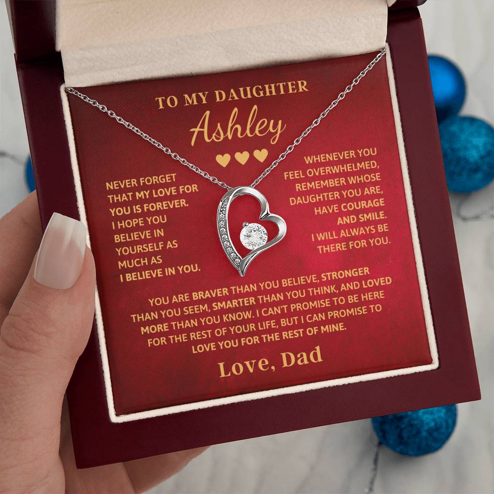 To My Daughter - Love Is Forever - Love Heart Necklace P100