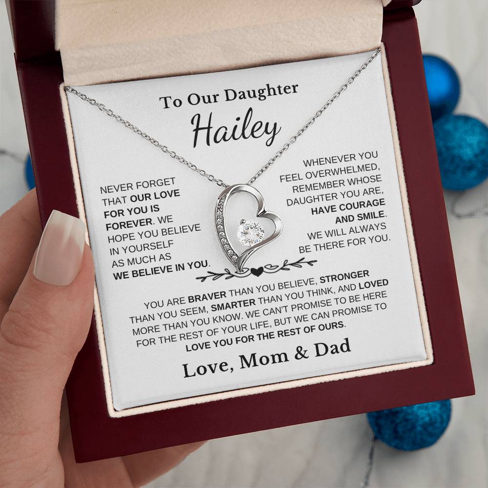 To Our Daughter - Love Is Forever - Heart Necklace