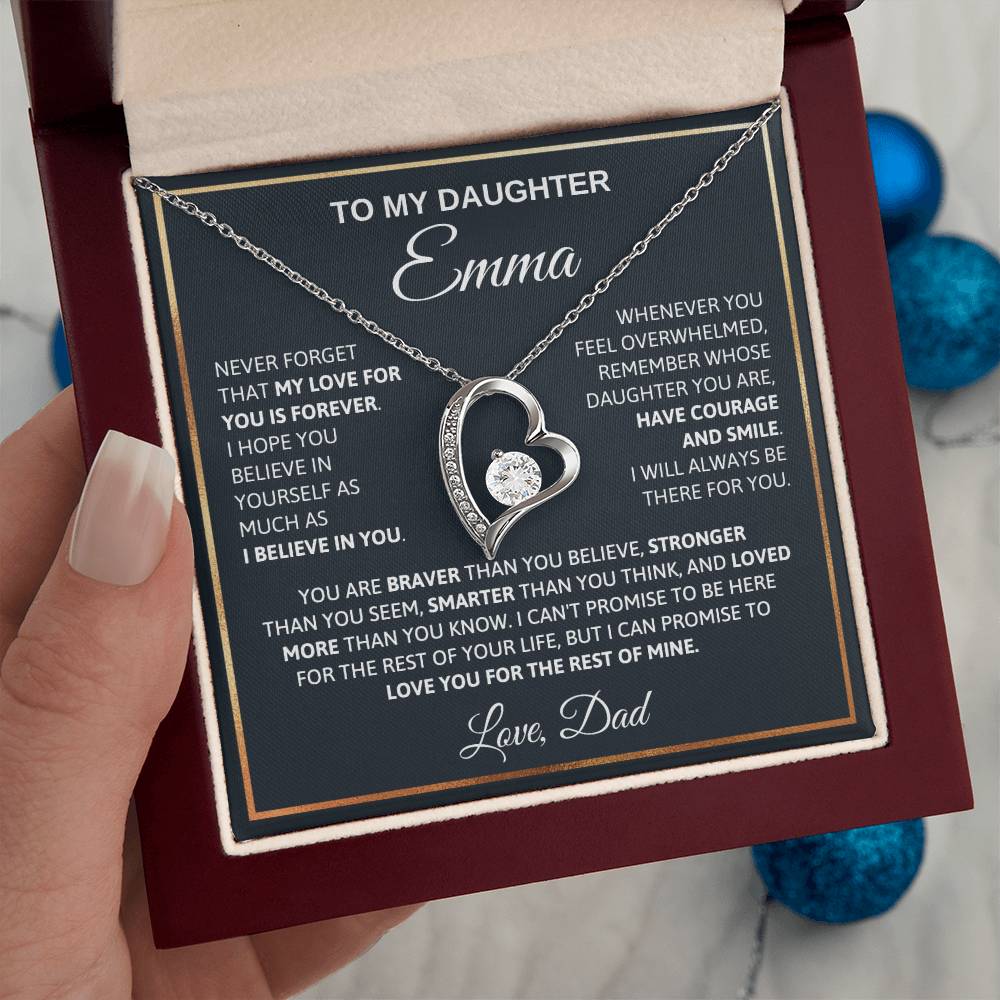 To My Daughter - Love Is Forever - Love Heart Necklace P102