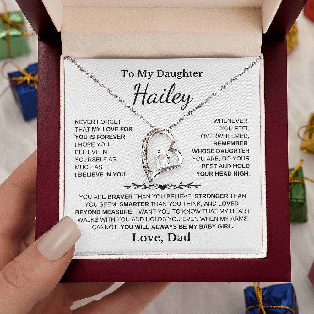 To My Daughter - Love Is Forever - Love Heart Necklace P105