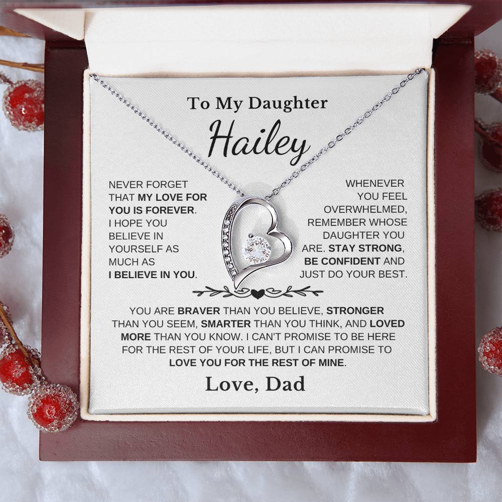 To My Daughter - Love Is Forever - Love Heart Necklace P106