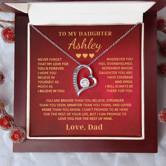 To My Daughter - Love Is Forever - Love Heart Necklace P100