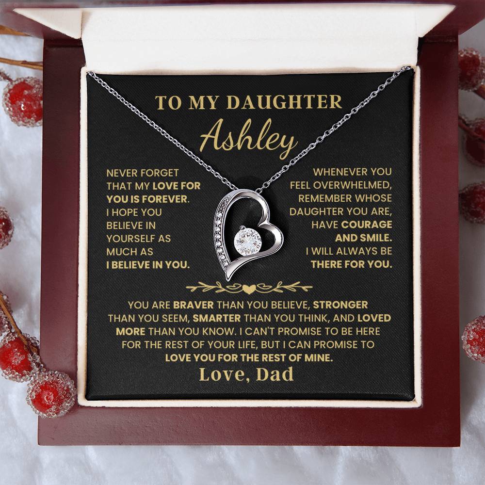 To My Daughter - Love Is Forever - Heart Necklace - P132