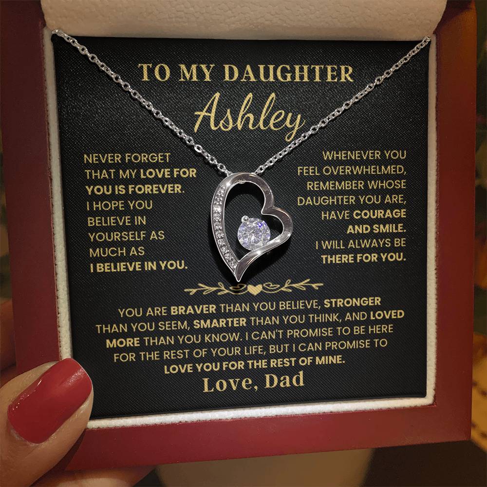 To My Daughter - Love Is Forever - Heart Necklace - P132