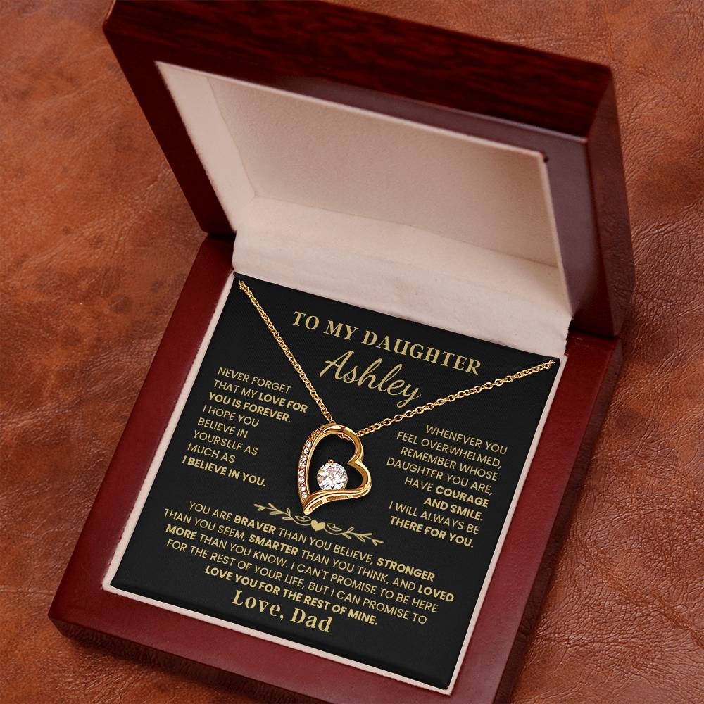 To My Daughter - Love Is Forever - Heart Necklace - P132