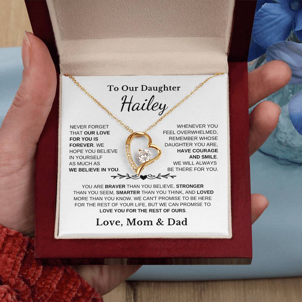 To Our Daughter - Love Is Forever - Heart Necklace