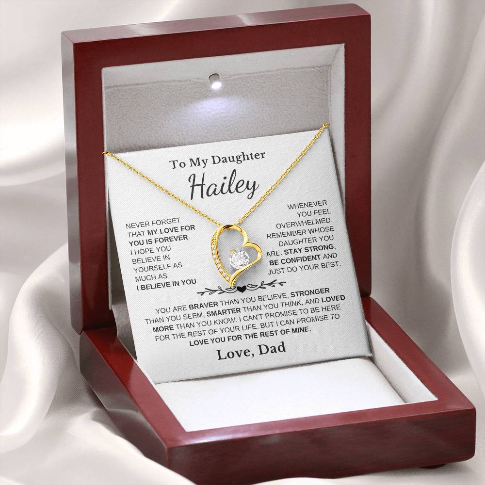 To My Daughter - Love Is Forever - Love Heart Necklace P106