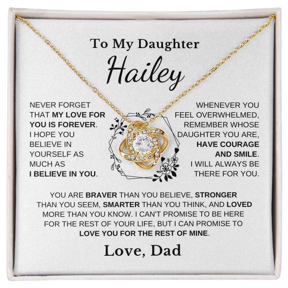 To My Daughter - Love Is Forever - Love Knot Necklace