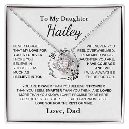 To My Daughter - Love Is Forever - Love Knot Necklace