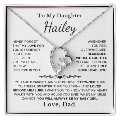 To My Daughter - Love Is Forever - Love Heart Necklace P105