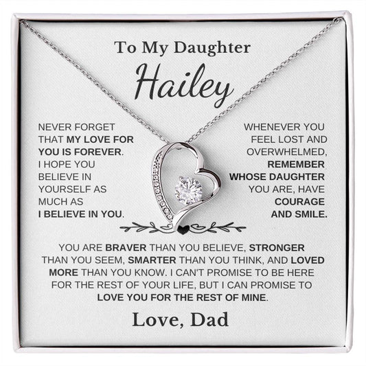 To My Daughter - Love Is Forever - Love Heart Necklace P104