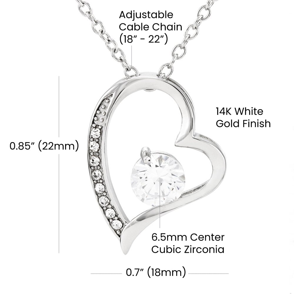 To My Beautiful Wife - Love You Forever - Heart Necklace