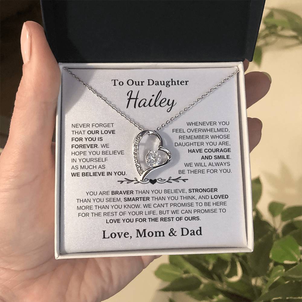 To Our Daughter - Love Is Forever - Heart Necklace