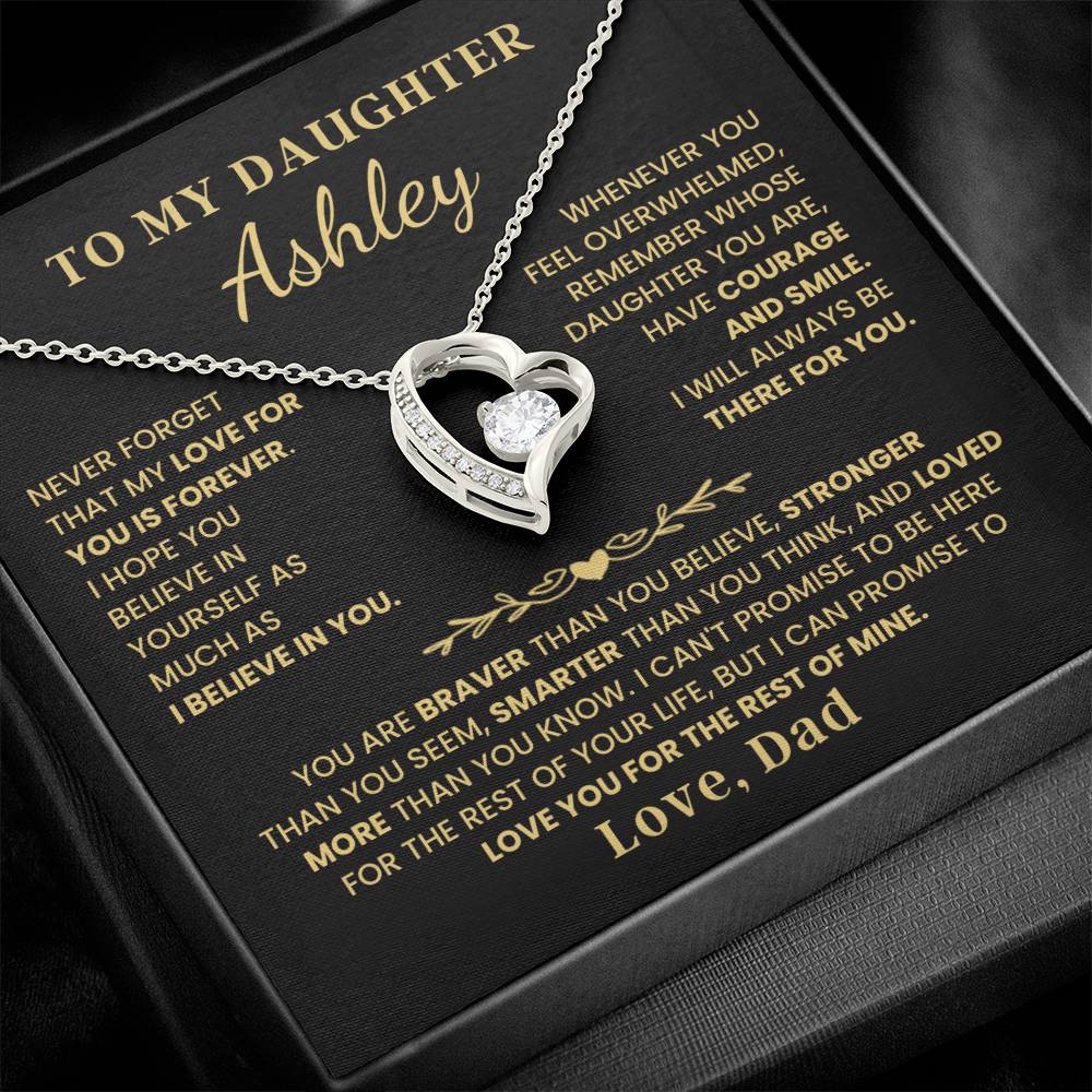 To My Daughter - Love Is Forever - Heart Necklace - P132