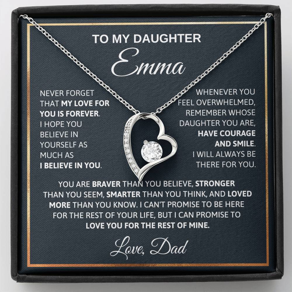 To My Daughter - Love Is Forever - Love Heart Necklace P102