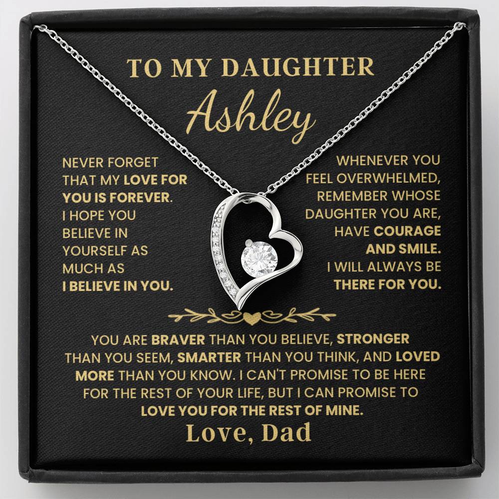 To My Daughter - Love Is Forever - Heart Necklace - P132