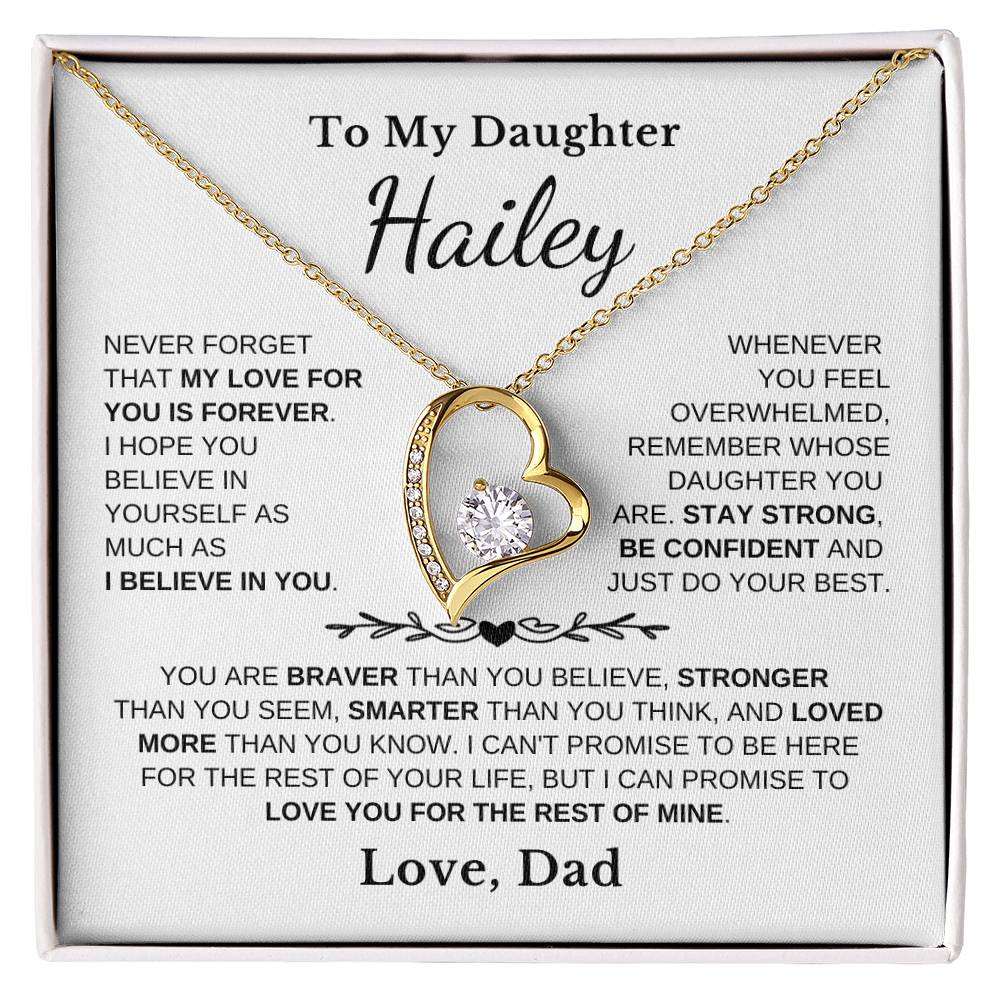 To My Daughter - Love Is Forever - Love Heart Necklace P106