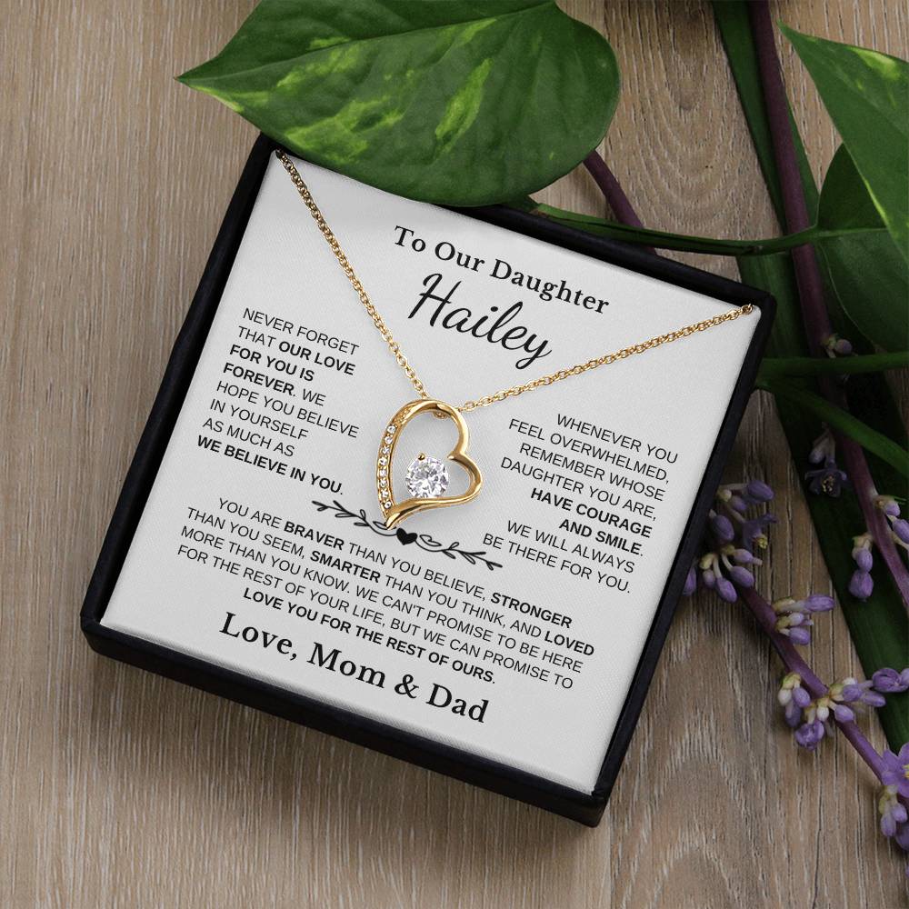 To Our Daughter - Love Is Forever - Heart Necklace